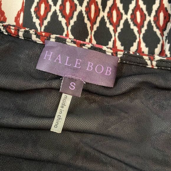 HALE BOB Women's Small A Line Diamond Print Multicolor Long Sleeve Mini Dress - Picture 7 of 7